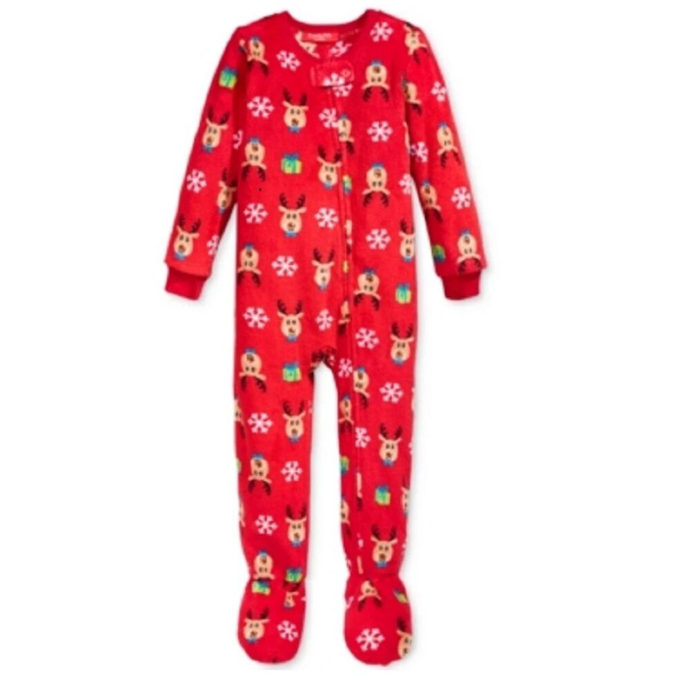 Family Pajamas Unisex Baby Boys or Girls Christmas Reindeer Footed PJ's
